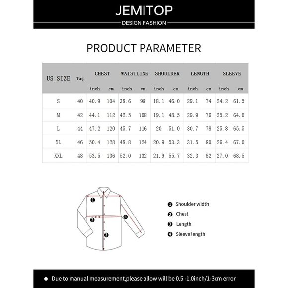 Men's Stretch Wrinkle Free Dress Shirts Long Sleeve Slim Fit Button Down Shirt - Picture 7 of 7